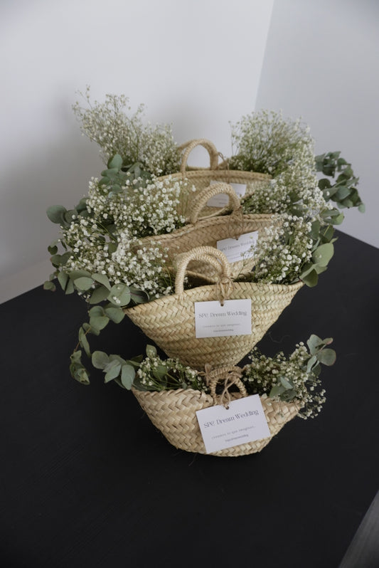 Cesta con flores PAJES BODA- Se personalizan con Diadema - SPC DREAM WEDDING